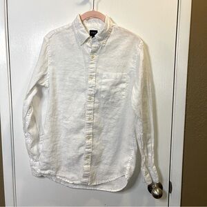J. Crew / Linen Cotton Blend / Button Down / White Shirt Womens / Size Small